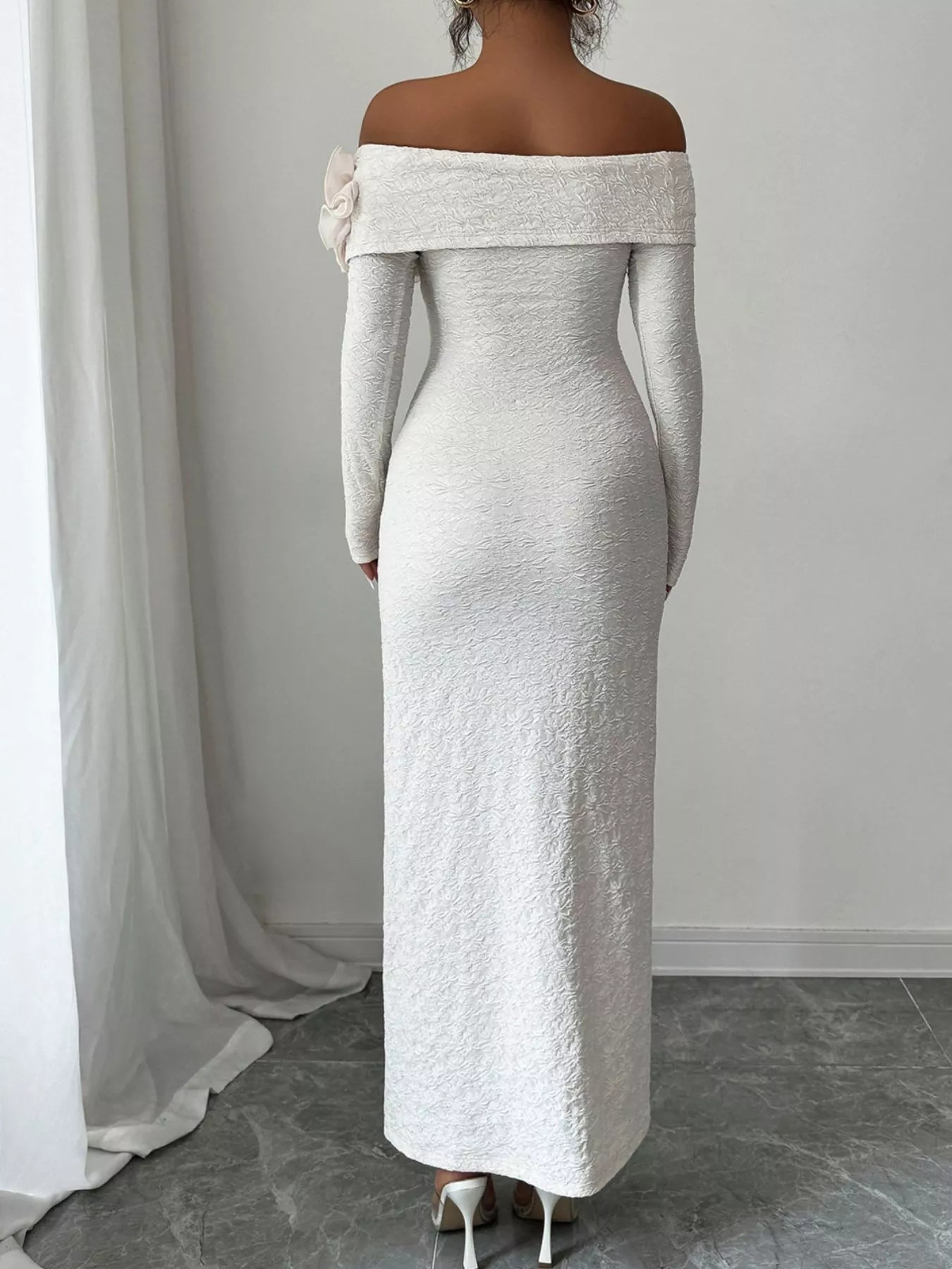 Flower Off-Shoulder Maxi Dress - Luna Di Velluto