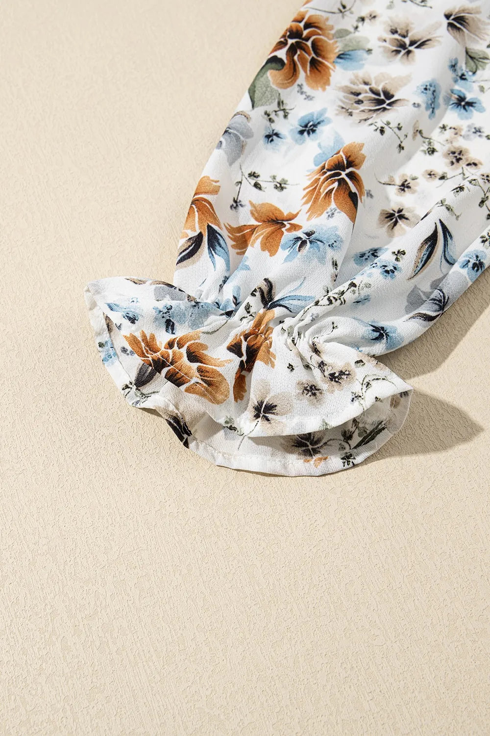 Floral Print Flounce Sleeve Midi Dress - Luna Di Velluto