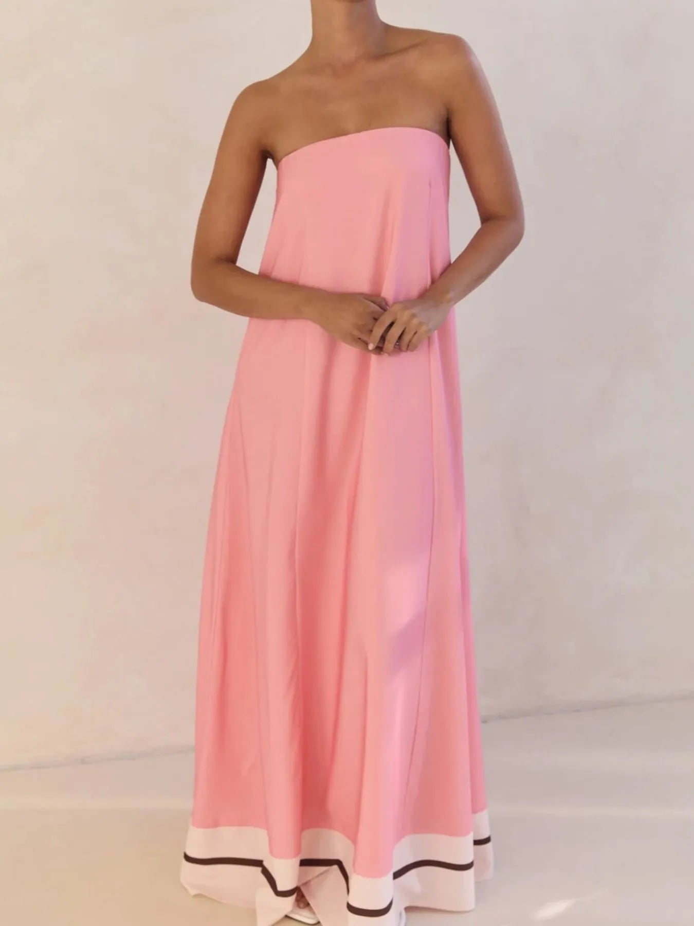 Smocked Printed Tube Maxi Dress - Luna Di Velluto