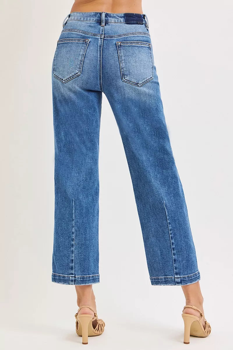 RISEN High Rise Crop Boyfriend Tapered Jeans - Luna Di Velluto