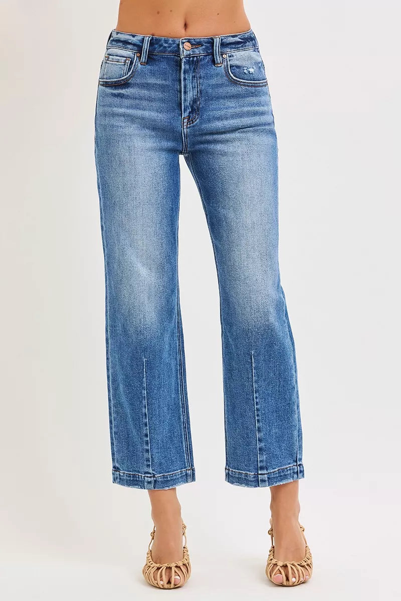 RISEN High Rise Crop Boyfriend Tapered Jeans - Luna Di Velluto