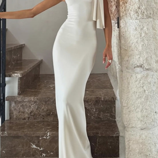 Video for Asymmetrical Tied Sleeveless Maxi Dress