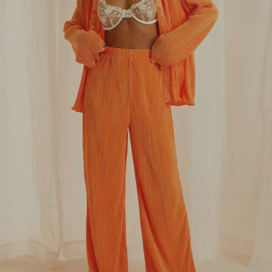 Video for Button Up Long Sleeve Top and Pants Set