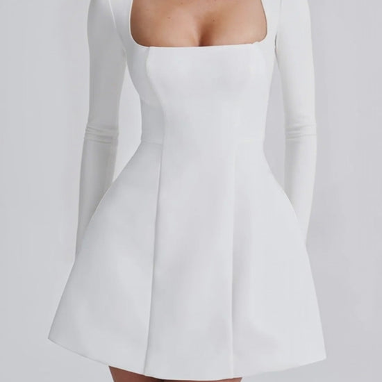 Video for Square Neck Long Sleeve Mini Dress