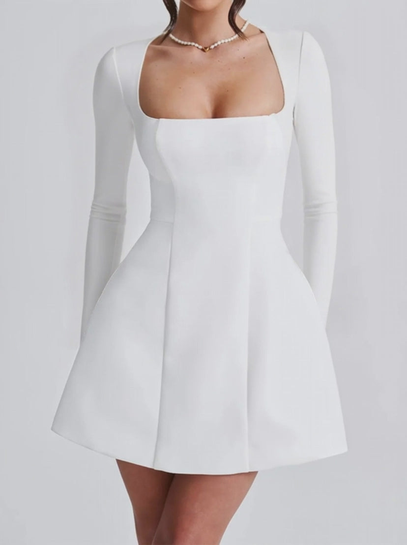 Video for Square Neck Long Sleeve Mini Dress